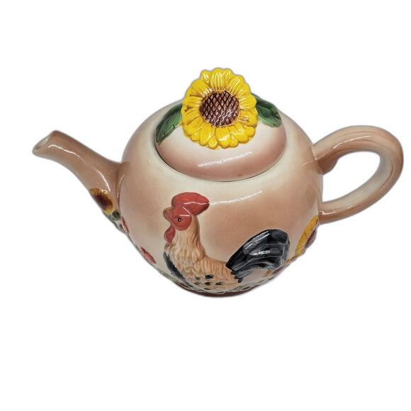 Baum Brothers Formalities Rooster Majolica Teapot Collection - Picture 3 of 9